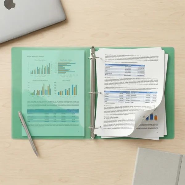 A4 Size Transparent Ring Binder Folder – Durable for Document Organization