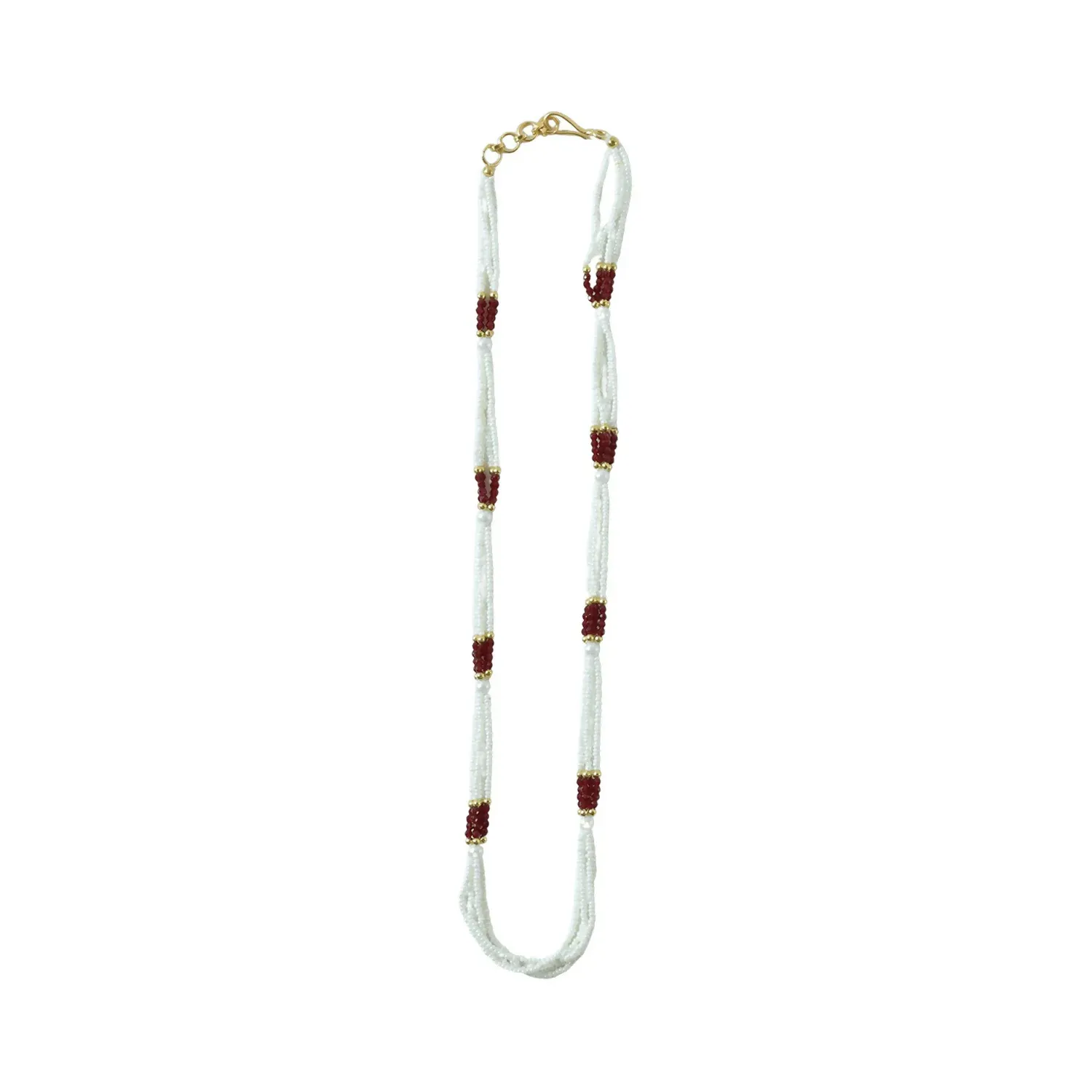 Elegant Handmade Beaded Pearl Mala Necklace for Women - Detailed Feature View 4