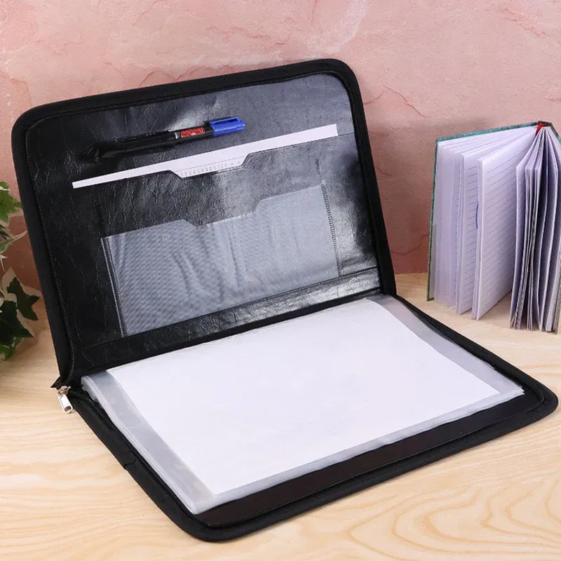 Aerotix A4 Portfolio File with Zipper - 10-Leaf Document Organizer - Detailed Feature View 5
