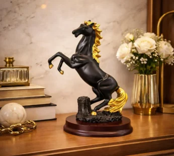 Black Elegant Horse Showpiece Statue for Home Decor Tabletop