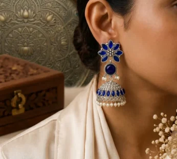 Jewellery Earrings for Women Oxidised Silver Jhumka earrings for Girls and Women