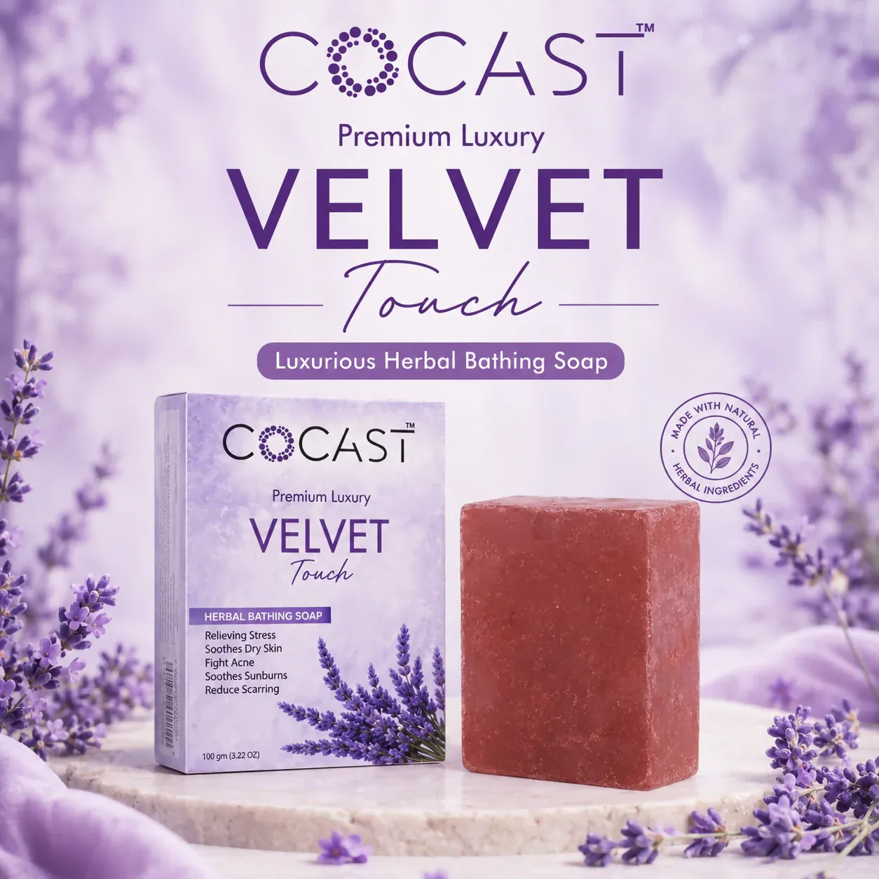 Premium COCAST Premium Luxury Velvet Touch Herbal Bathing Soap (100gm) - Buy Online at Alikart