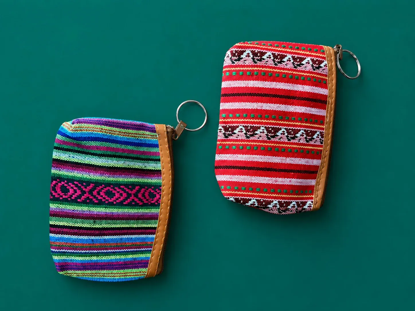 Ethnic Printed Coin Pouch with Keychain for Women and Girls (any one) - Detailed Feature View 2