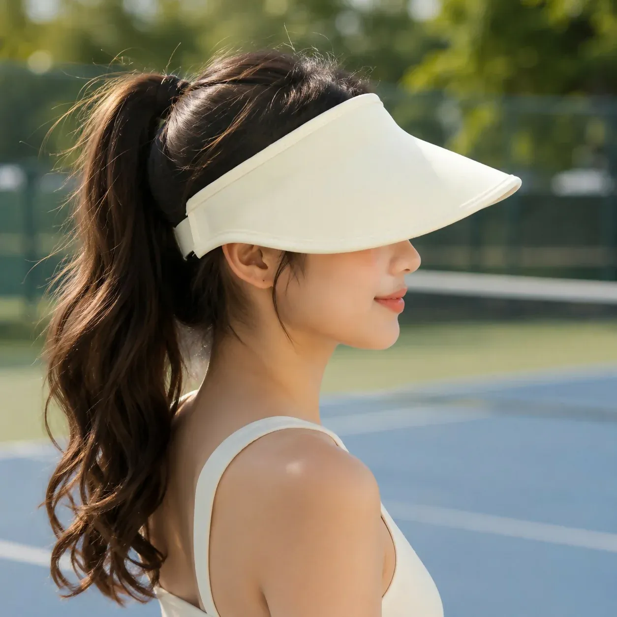 Adjustable Wide Brim Women’s UV Protection Sun Visor Cap - Detailed Feature View 3
