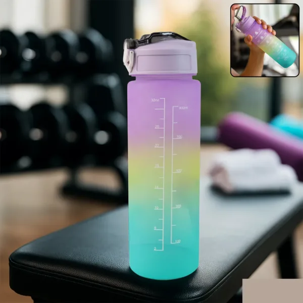 Motivational Water Bottle with Straw & Time Marker | Hydrozilla