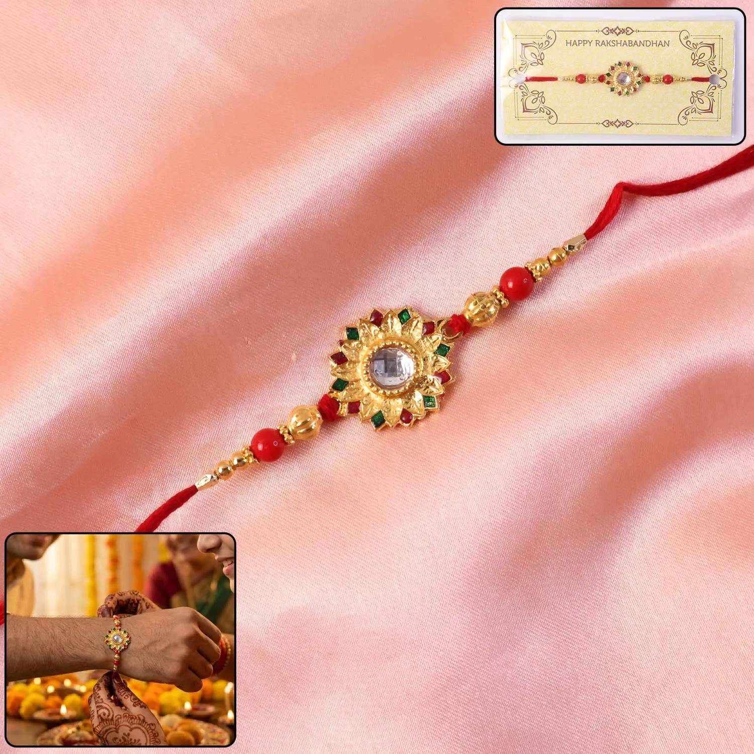 Veera Ki Rakhi – Elegant Traditional Rakhi for Brother - Detailed Feature View 1