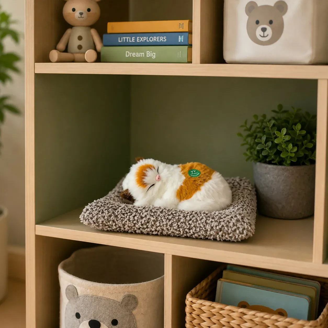 Sleeping Cat Plush Toy for Car Dashboard & Home Decoration - Detailed Feature View 1