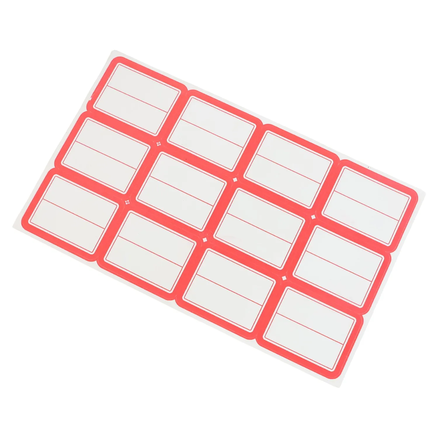 Red & White Self-Adhesive Label Sticker Sheet - Rectangular - Detailed Feature View 4