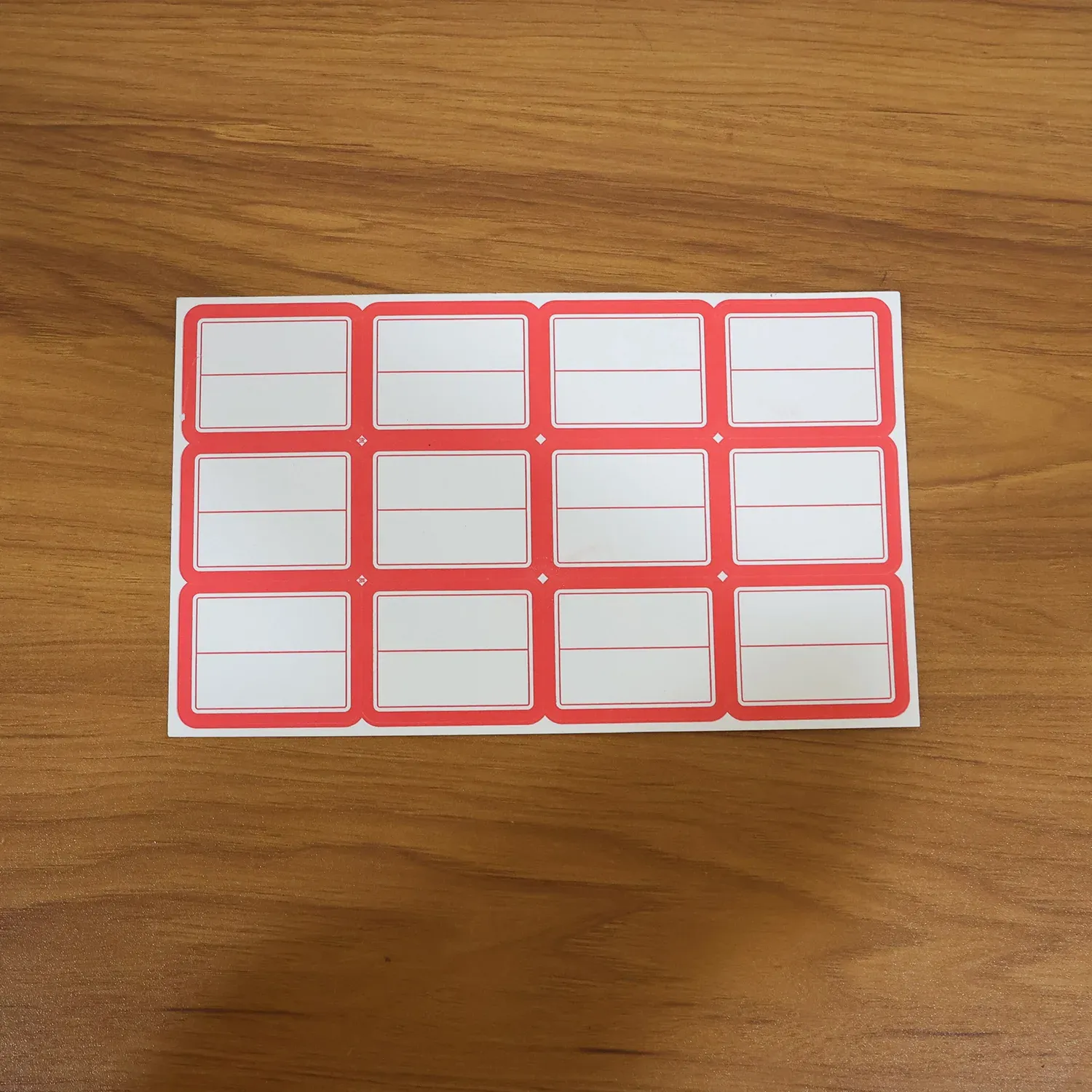 Red & White Self-Adhesive Label Sticker Sheet - Rectangular - Detailed Feature View 2