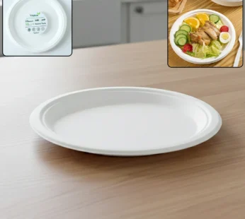 Disposable Round Food Serving Plate – 10 Pc Lightweight Set