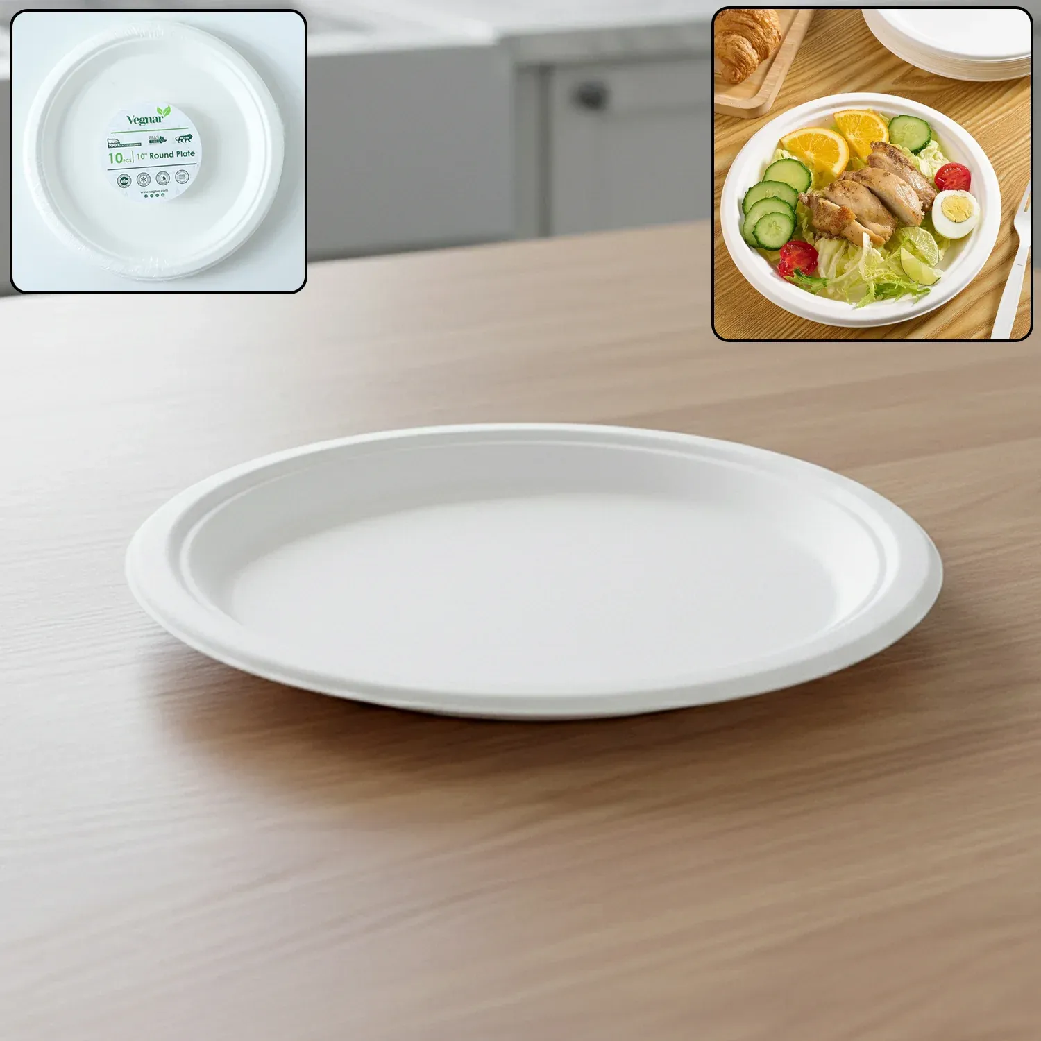 Premium Disposable Round Food Serving Plate – 10 Pc Lightweight Set - Buy Online at Alikart