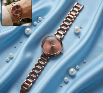 Copper Brown Dial Women’s Premium Metallic Bracelet Watch with Elegant Minimal Analog Designer Display
