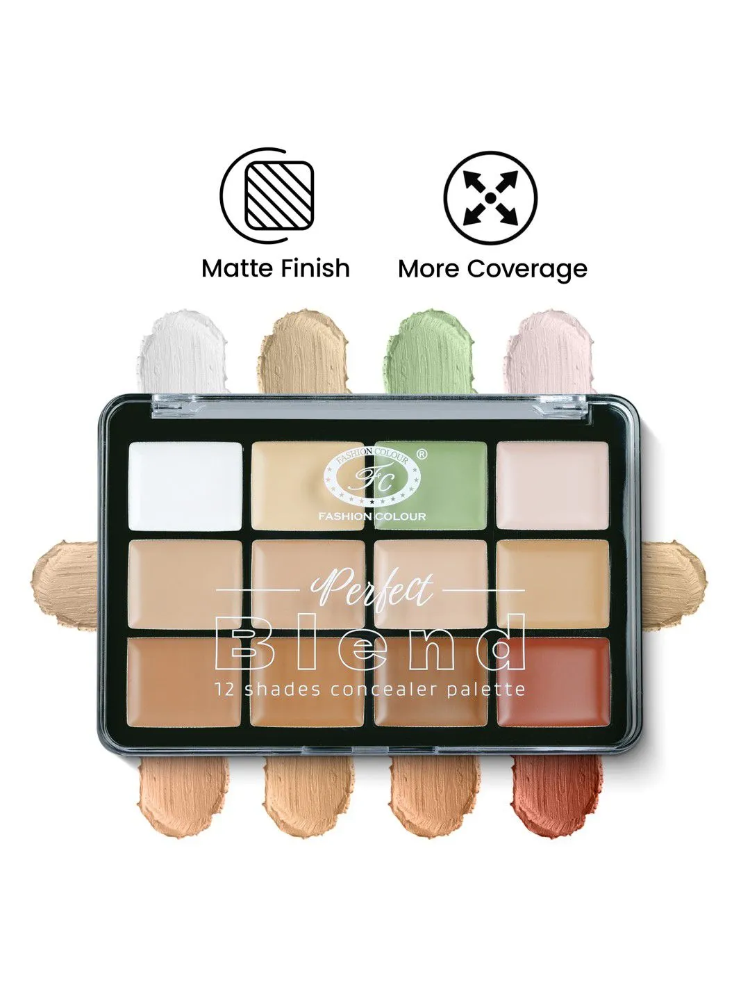 Premium Fashion Colour Perfect Blend 12 Shades Concealer Palette - Shade FCPC01 - Buy Online at Alikart