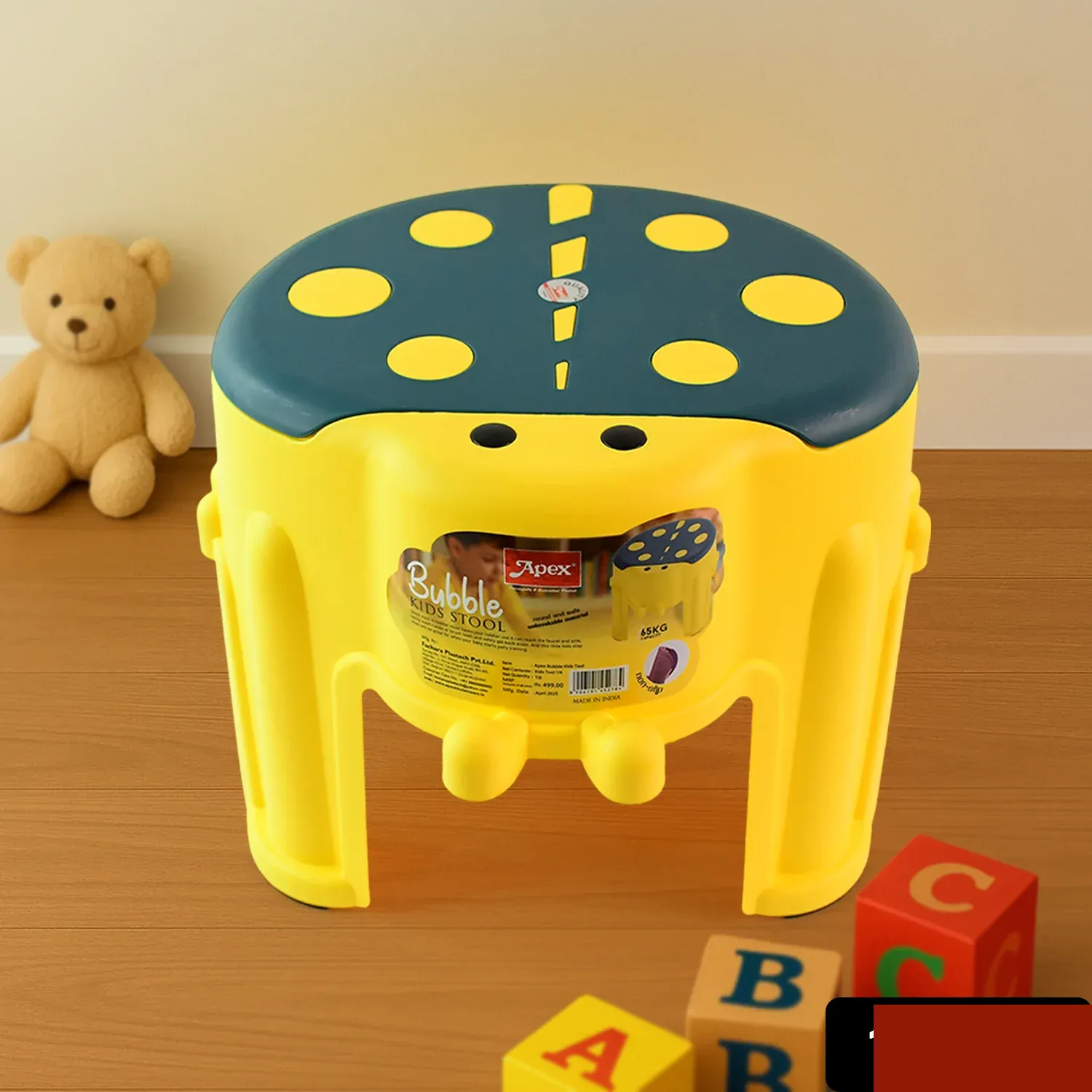 Kids Step Stool – Durable Apex Bubble Plastic with Non-Slip Seat - Detailed Feature View 1
