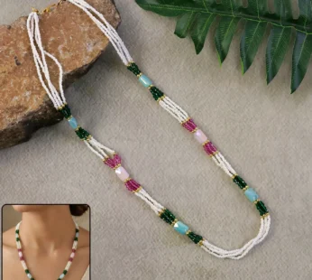 Handmade Multicolor Beaded Mala Necklace for Women – Elegant Jewelry