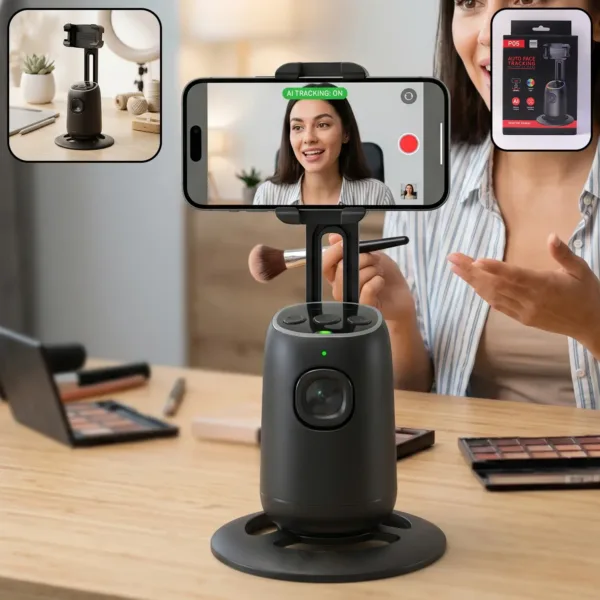 Smart AI Auto Face Tracking Mobile Holder Stand – 360° Rotation