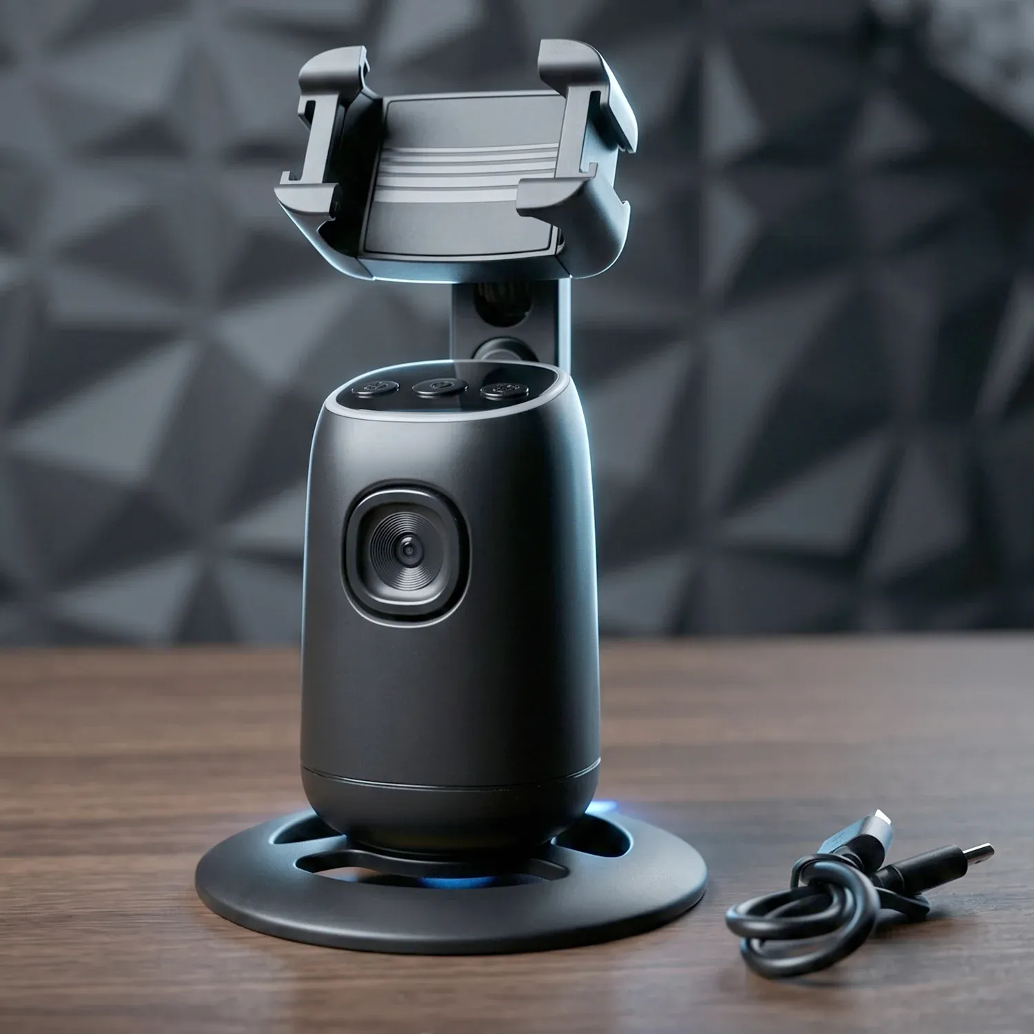 Smart AI Auto Face Tracking Mobile Holder Stand - 360° Rotation - Detailed Feature View 6
