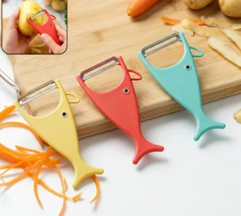 Multi Color Fish Shape Vegetable Peeler with Sharp Stainless Steel Blade Tool (Pack Of 3)