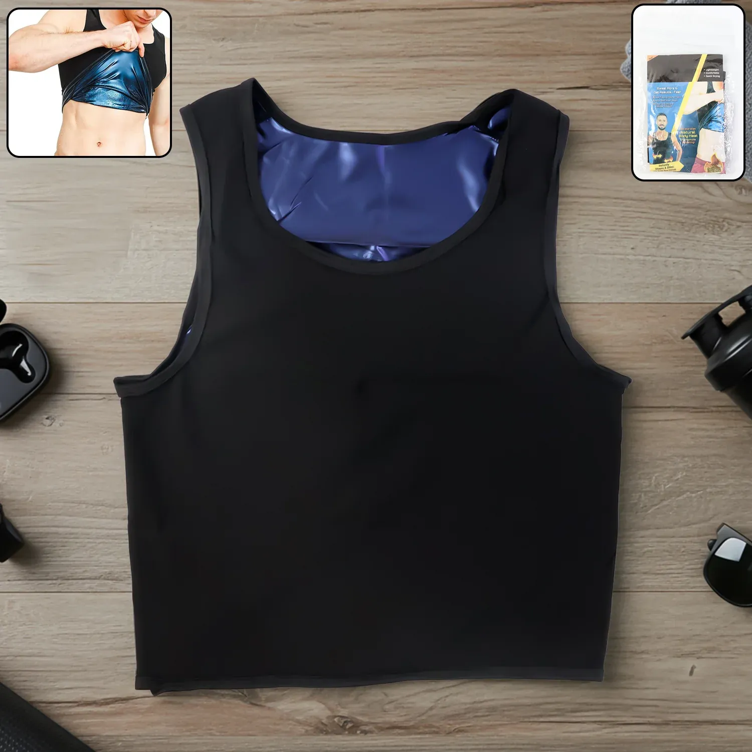 Premium Men’s Sweat Shaper Tank Top – Slim Fit Neoprene for Posture & Sweat - Buy Online at Alikart