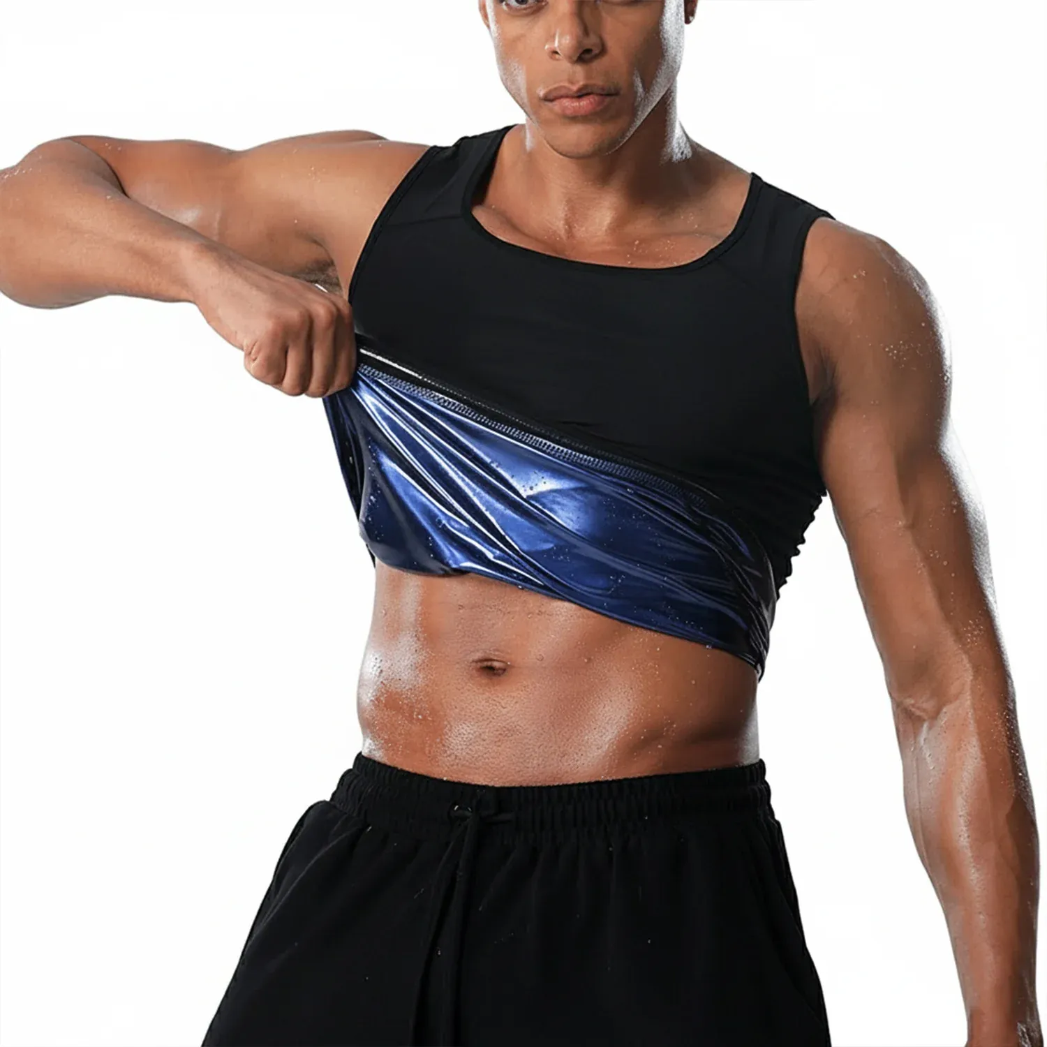 Men’s Sweat Shaper Tank Top – Slim Fit Neoprene for Posture & Sweat - Detailed Feature View 5
