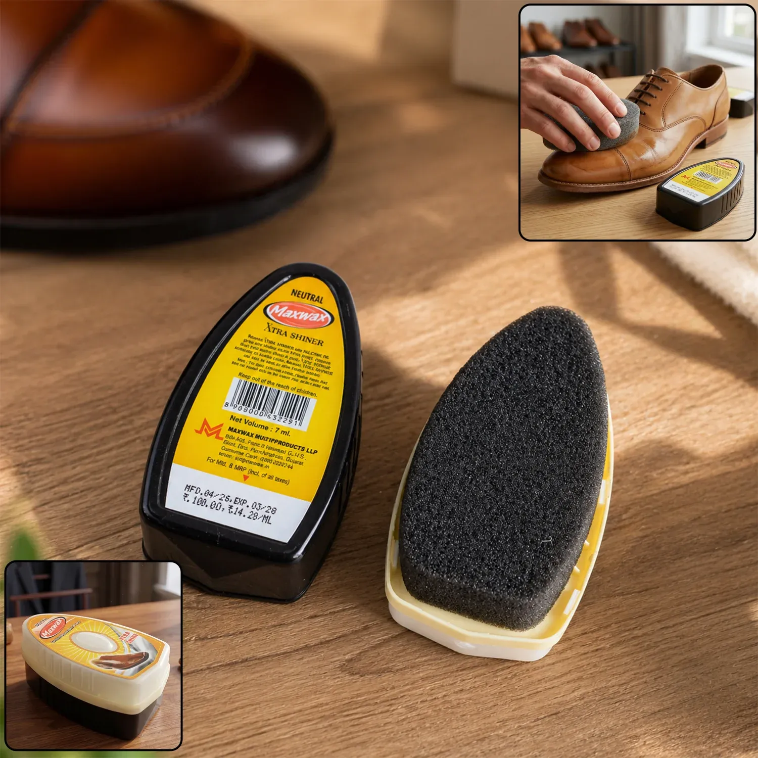 Premium Maxwax Neutral Instant Shoe Shiner (1 Pc, 7 ML) - Buy Online at Alikart