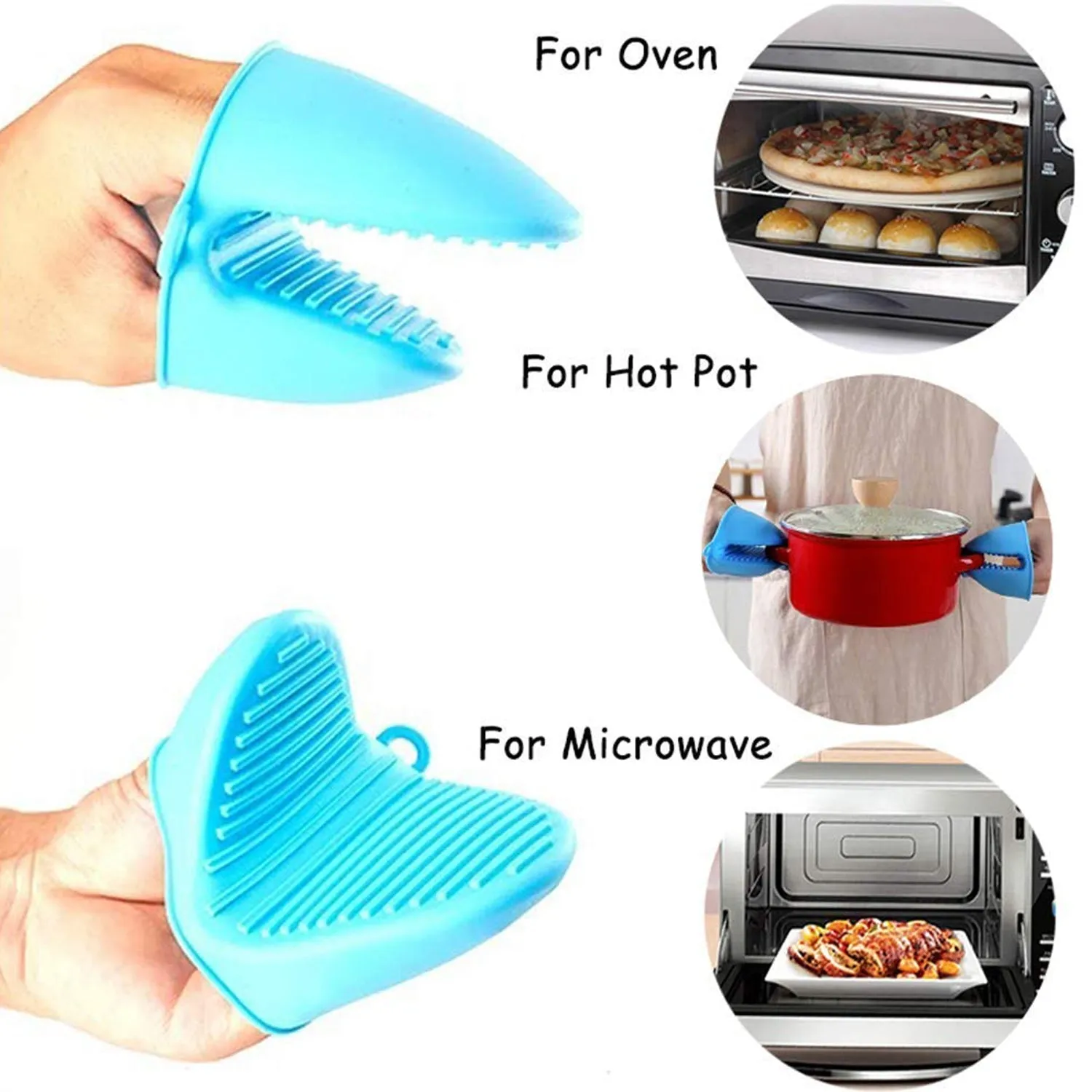 Silicone Heat Resistant Potholder – Kitchen & Baking Mitt | Jiaqi - Detailed Feature View 8