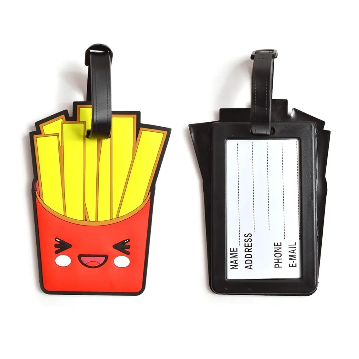 Cute French Fries Travel Luggage Bag Tag for Easy ID - Detailed Feature View 4