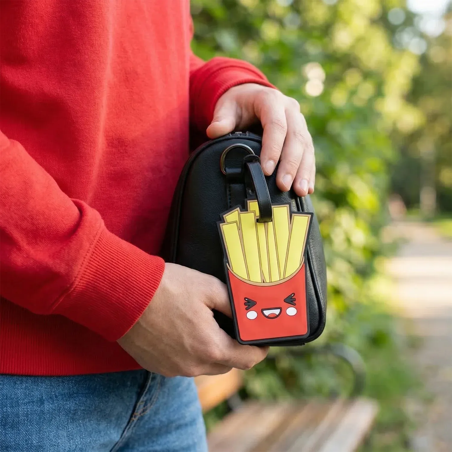 Cute French Fries Travel Luggage Bag Tag for Easy ID - Detailed Feature View 3