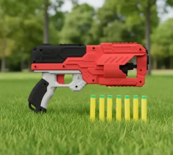 Aditi 6-Dart Slam-Fire Toy Gun with Rotating Drum & Long-Range Power