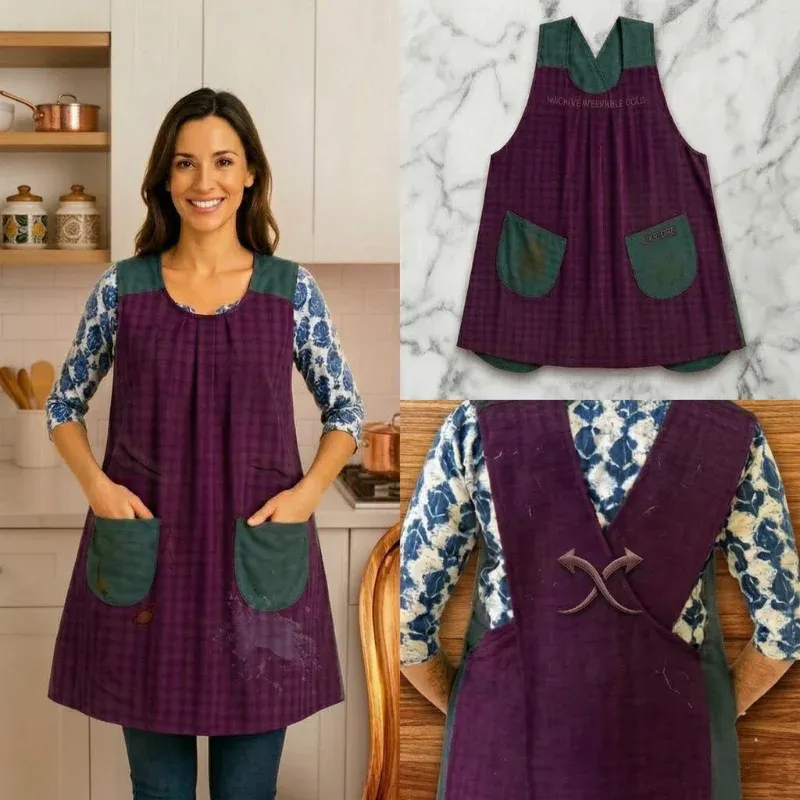 Premium Slip-On Kitchen Apron | Lightweight & Comfortable Cotton Cooking Apron (Random Color-Pack of 1) - Buy Online at Alikart