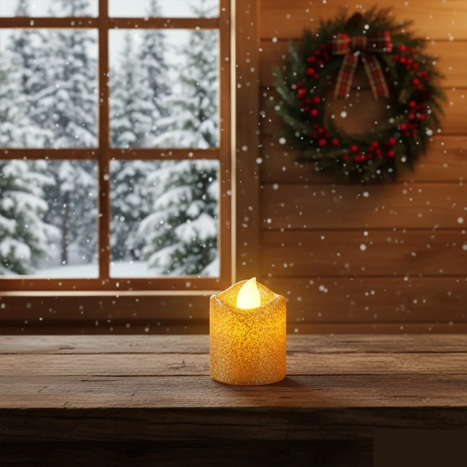 christmas Premium Glitter LED Tealight Candles (24 Pc Set) - Detailed Feature View 6