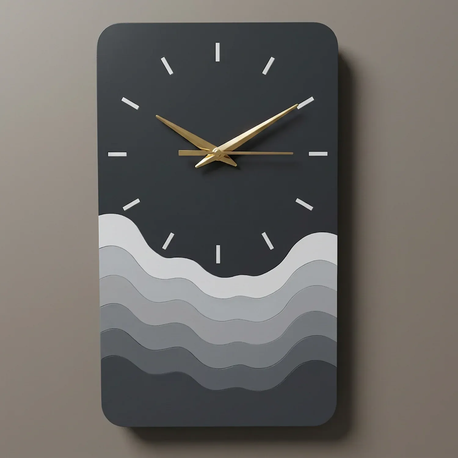 Modern Minimalist Wave Wall Clock | Silent Decorative Wall Clock for Living Room, Bedroom & Office - Detailed Feature View 2