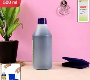 Officemate Stamp Pad Ink – 500 ml Violet Refill Bottle for Office Stamp Pads
