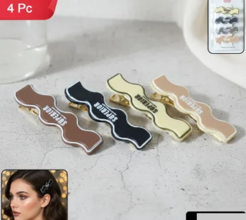 Premium Fashion Hair Clips Set – 4 Elegant Snap Clips