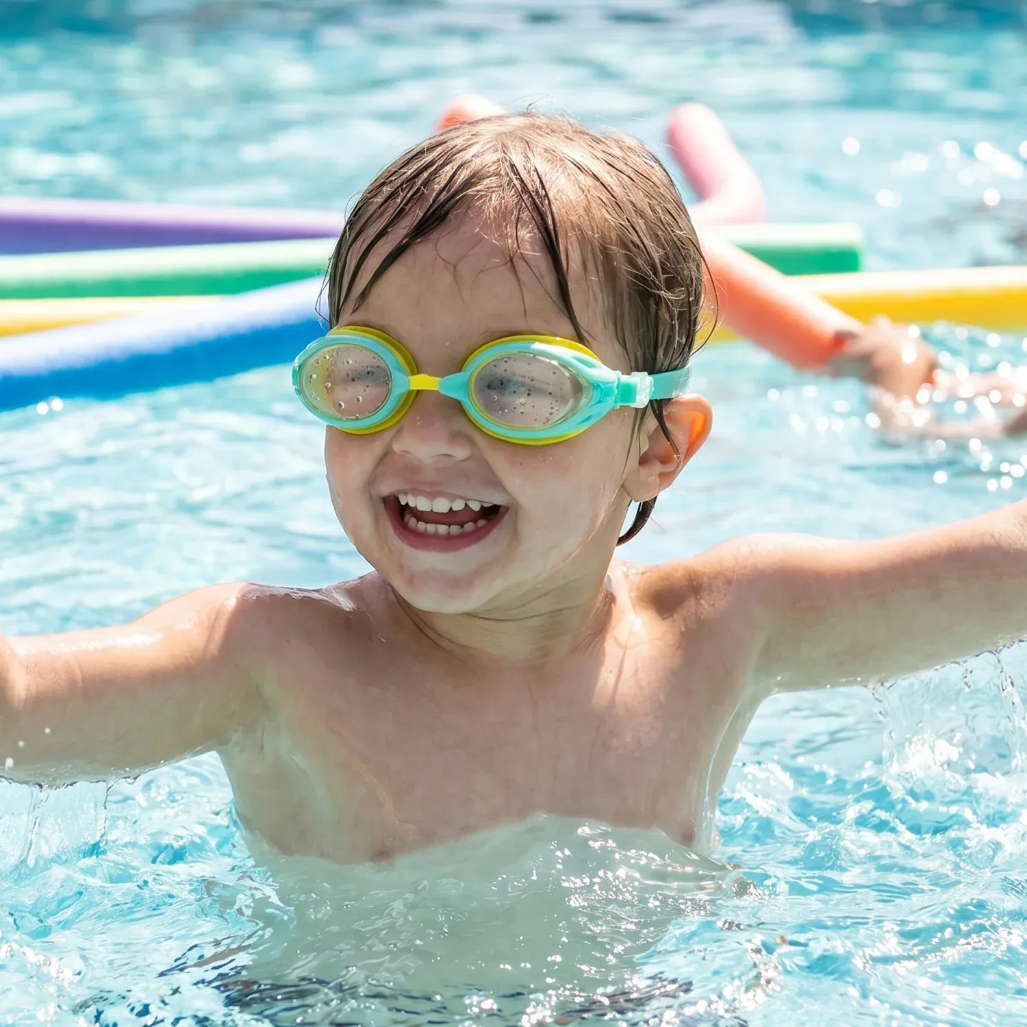 Kids Dual Color Swimming Goggles – Comfortable Fit & Clear Vision - Detailed Feature View 6