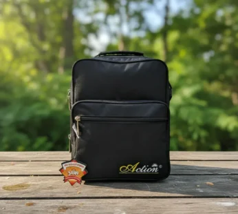 Black Action Tiffin Bag – Multi-Compartment Lunch Bag for Office & School