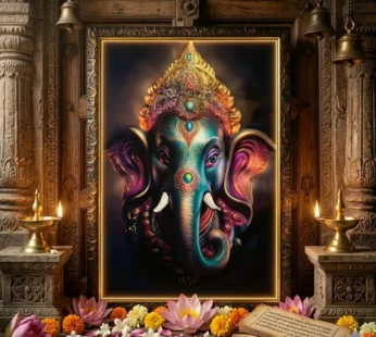 Premium Ganesha Crystal Bubble Wall Art Frame – Modern Abstract Ganpati 3D Sparkling Finish Decorative Frame for Home & Office (Mix Deign)