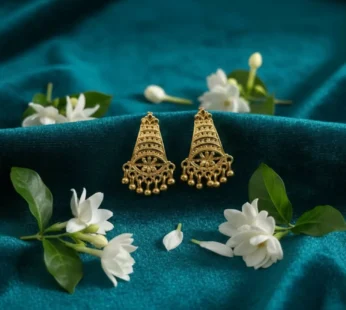 Royal Ethnic Gold Plated Jhumka | Fancy & Stylish Earrings