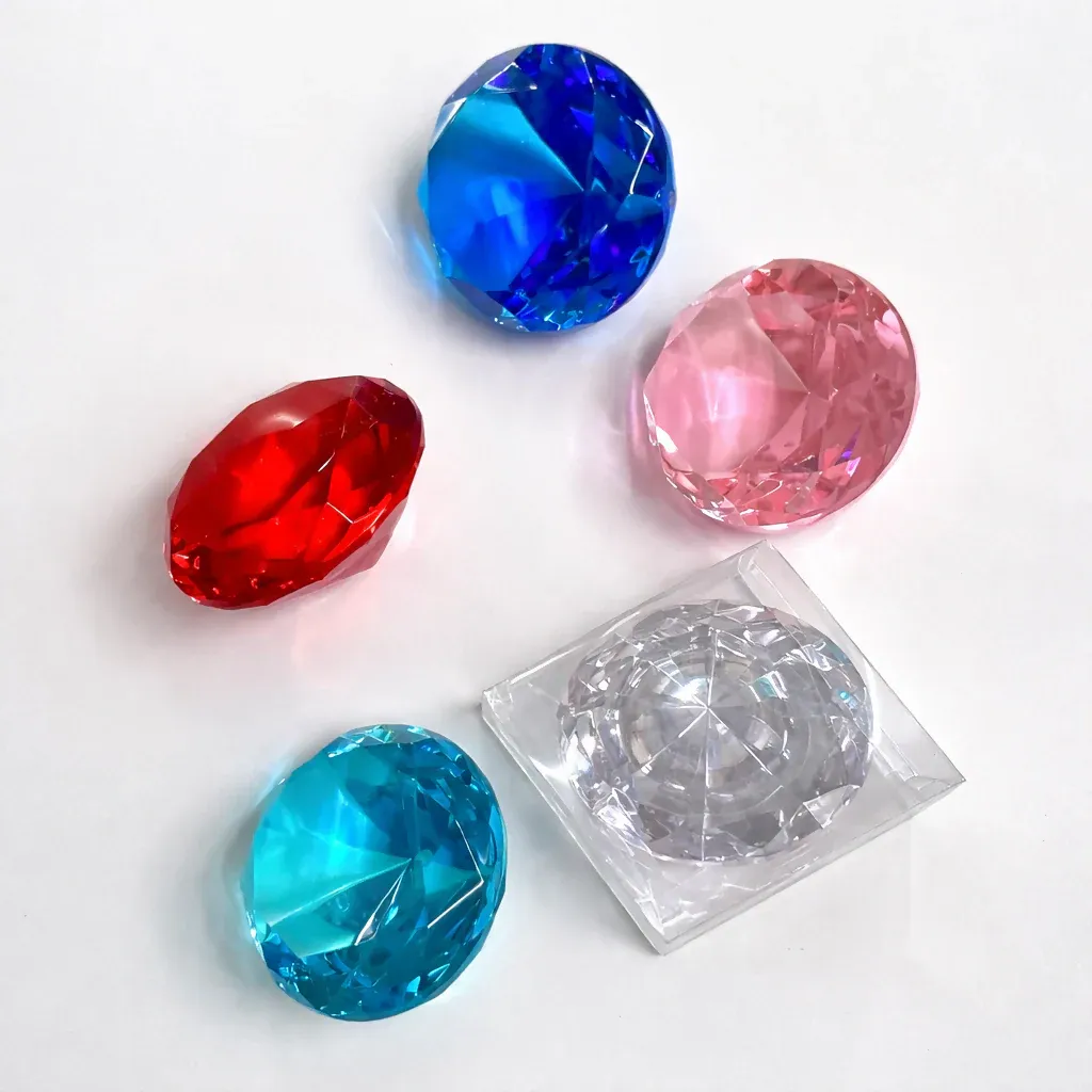 Large Decorative Crystal Diamond Showpiece for Home Decor & Gifting(1 PC ANY COLOR) - Detailed Feature View 1