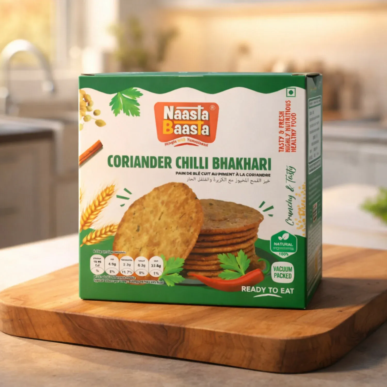 Premium Naasta Baasta Coriander Chilli Bhakhari - Crispy Ready to Eat Snack (200 Gm) - Buy Online at Alikart