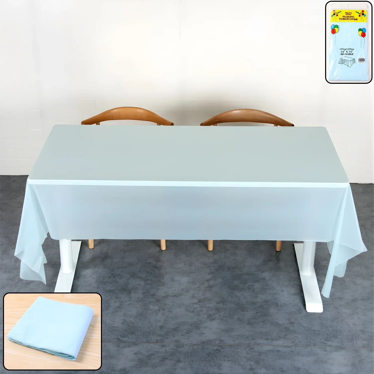 Premium Disposable Plastic Table Cover – Waterproof & Tear-Resistant 137x183 cm - Buy Online at Alikart
