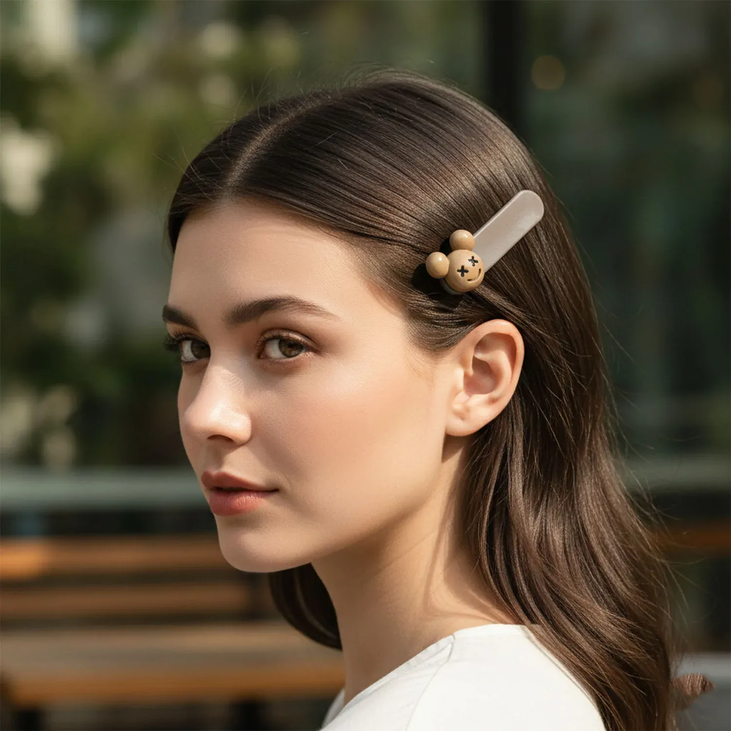 Cute Cartoon Bear Hair Clips for Girls & Women – 4 Pc Set - Detailed Feature View 3
