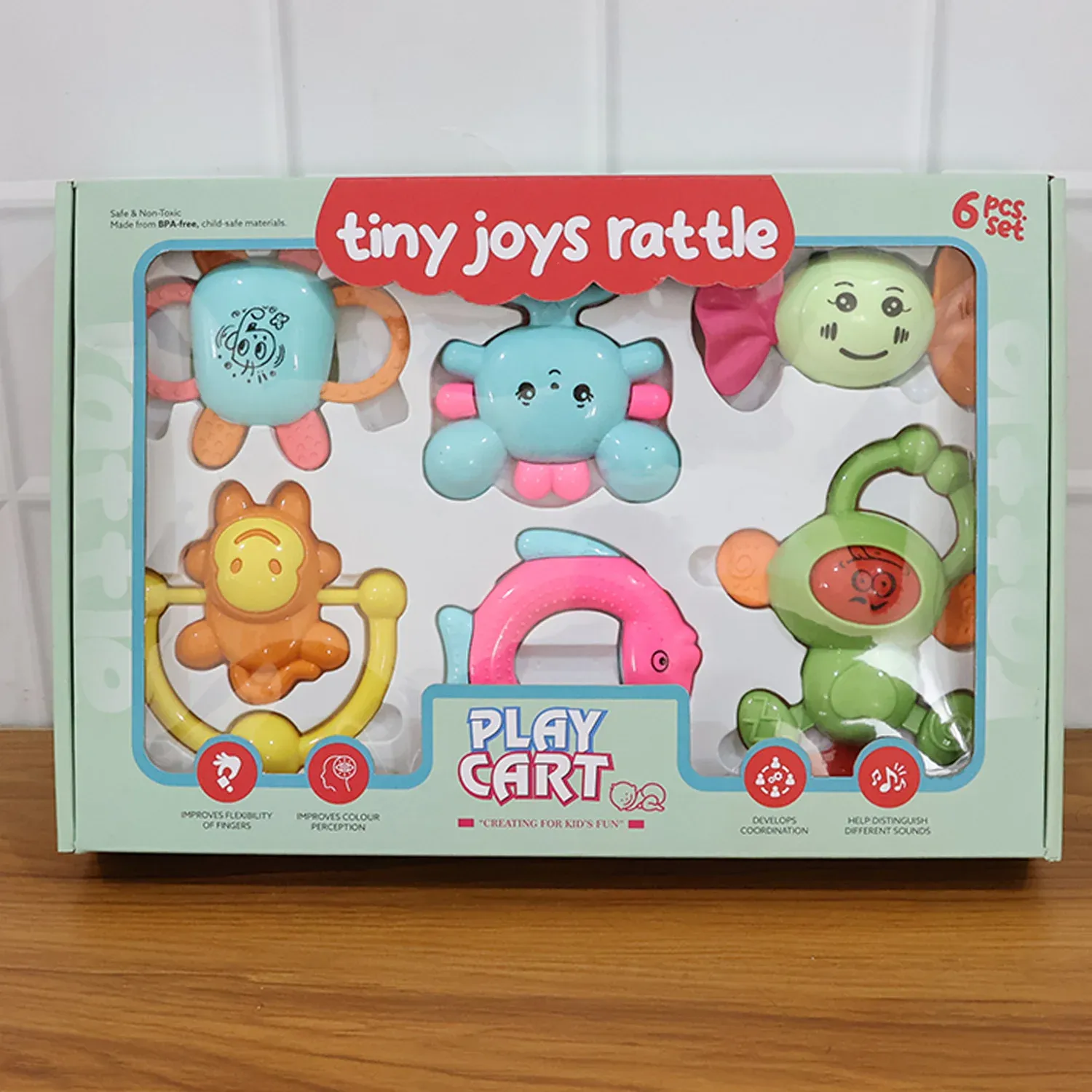 Baby Rattle Set – 6-in-1 Sensory Development Toys - Detailed Feature View 7