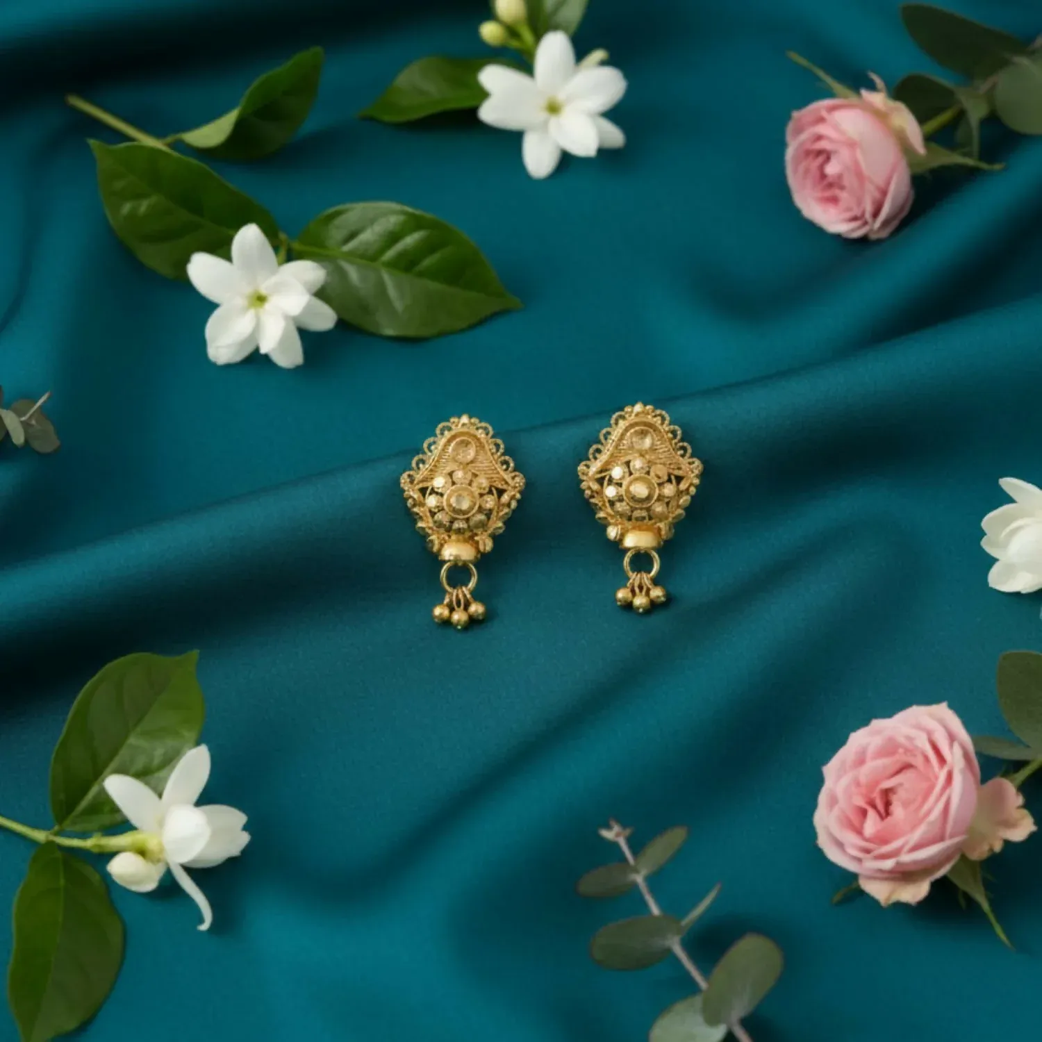 Premium 3 Drops Golden Earrings for Women & Girls – Traditional Fancy Jewellery Gift - Buy Online at Alikart