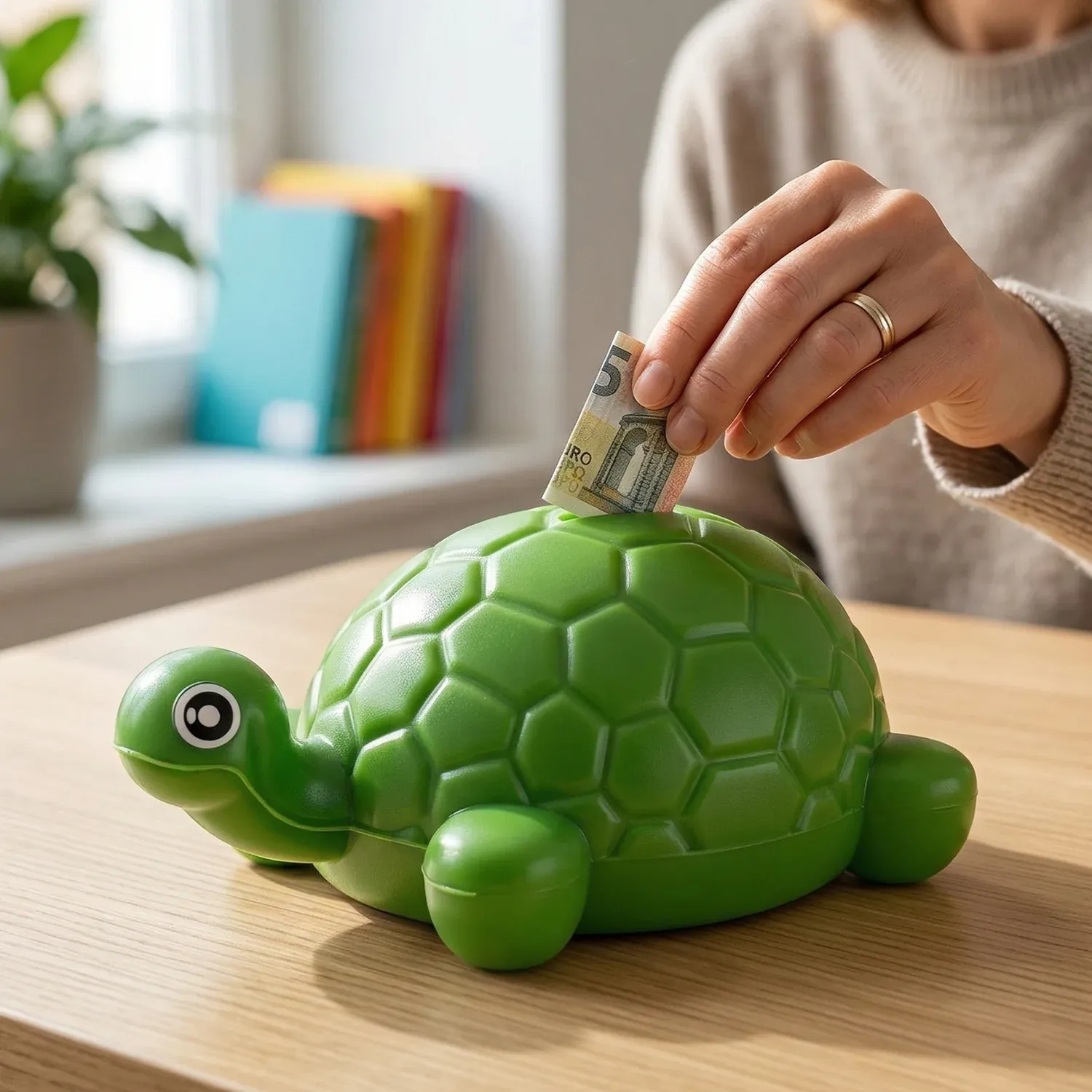 Cute Small Tortoise Shape Money Bank for Kids - Coin Saving Box - Detailed Feature View 2