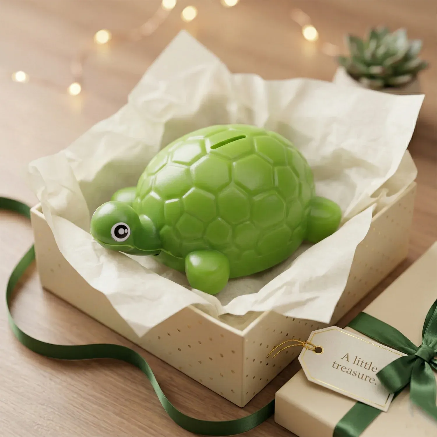 Cute Small Tortoise Shape Money Bank for Kids - Coin Saving Box - Detailed Feature View 6