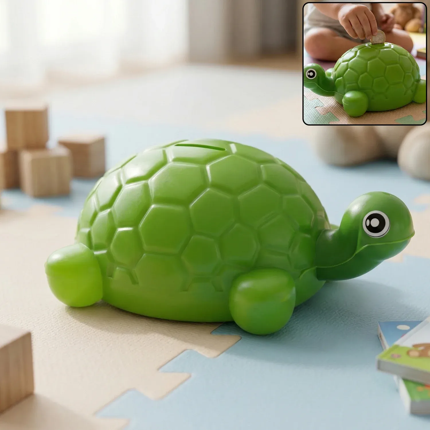 Premium Cute Small Tortoise Shape Money Bank for Kids - Coin Saving Box - Buy Online at Alikart