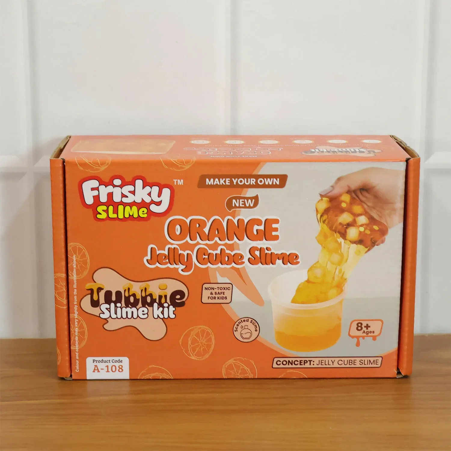 Orange Jelly Cube Slime Making Kit for Kids – DIY Tubbie Slime Kit with Activator - Detailed Feature View 7