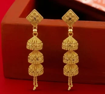 Antique Style Gold Jhumka Earrings Ethnic Jewelry Collection