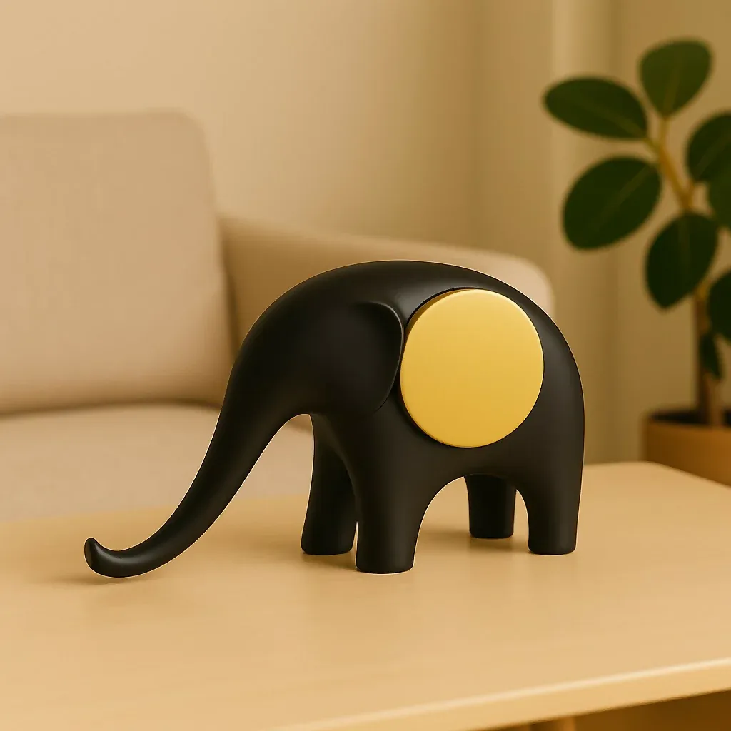 Modern Matte Finish Elephant Showpiece for Home Decor - Detailed Feature View 2